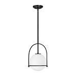 Подвесной светильник с белым плафоном в форме шара в арочной подвеске Hinkley варинант исполнения - 1 | Loft Concept в Костроме