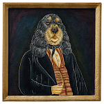 Картина в квадратной раме Chinoiserie Spaniel Dog Portrait варинант исполнения - 1 | Loft Concept в Костроме