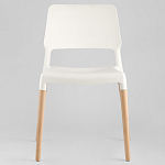 Пластиковый стул на ножках из массива бука Ferret White варинант исполнения - 3 | Loft Concept в Костроме