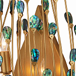 Бра настенное золотое с декором из бирюзовых элементов Peacock Tail варинант исполнения - 1 | Loft Concept в Костроме