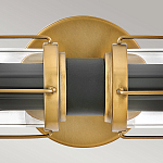 Бра для ванных комнат горизонтальное с 2-мя прозрачным цилиндрическим плафонами на круглом основании Hinkley варинант исполнения - 3 | Loft Concept в Костроме