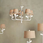 Настольная лампа с белым каркасом и тканевым абажуром Natural Stems варинант исполнения - 5 | Loft Concept в Костроме