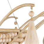 Люстра из деревянных бусин с подвесками в виде капель Wooden Beads варинант исполнения - 3 | Loft Concept в Костроме