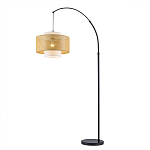 Торшер с декоративным поясом из плетеного бамбука Biuloggicu варинант исполнения - 1 | Loft Concept в Костроме