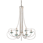 Люстра серебряного цвета с изогнутыми элементами каркаса Twisted Iron Chandelier варинант исполнения - 1 | Loft Concept в Костроме