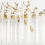 Люстра подвесная прямоугольная с бронзовыми акцентами и прозрачными стеклянными каплями Droplet Chandelier варинант исполнения - 5 | Loft Concept в Костроме