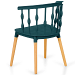 Пластиковый стул на ножках из массива бука Ferret Spiral Green варинант исполнения - 6 | Loft Concept в Костроме