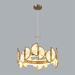 Люстра круглая с полукруглыми плафонами из искусственного алебастра в бронзовой оправе Marbella варинант исполнения - 6 | Loft Concept в Костроме