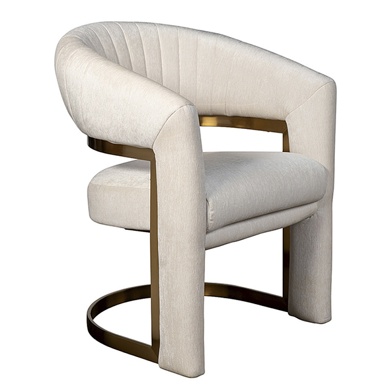Полукресло Valbonne Chair cream velour Кремовый Золотой в Костроме | Loft Concept 