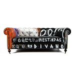 Диван Честерфильд граффити graffiti Orange Sofa натуральная кожа варинант исполнения - 3 | Loft Concept в Костроме