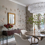 Обои ручная роспись Wild Grasses Special Colourway on Pale Grey dyed silk варинант исполнения - 1 | Loft Concept в Костроме