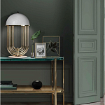 Консоль овальной формы золотая с полкой для хранения Craig варинант исполнения - 3 | Loft Concept в Костроме