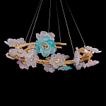 Люстра круглая на золотом каркасе с цветочным декором Miscellaneous herbs варинант исполнения - 2 | Loft Concept в Костроме