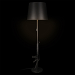 Торшер с черным абажуром и оригинальной ножкой в форме автомата Flos варинант исполнения - 1 | Loft Concept в Костроме