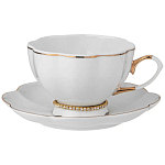 Чайный сервиз из фарфора со стразами на 6 персон 15 предметов Shine Porcelain варинант исполнения - 1 | Loft Concept в Костроме