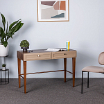 Стол письменный из массива бука с 2-мя ящиками бежевый Wenge Light варинант исполнения - 4 | Loft Concept в Костроме