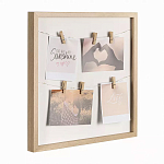 Рамка для фото с подсветкой c 6-ю деревянными прищепками в комплекте Photo Backlight варинант исполнения - 1 | Loft Concept в Костроме