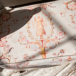 Мягкая банкетка из массива бука серая с растительным орнаментом Raffael Grey Floral Banquette варинант исполнения - 2 | Loft Concept в Костроме