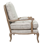 Кресло со спинкой из ротанга Ellie Rattan Armchair beige print flax варинант исполнения - 1 | Loft Concept в Костроме