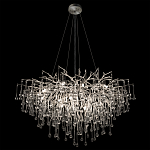Люстра подвесная с прозрачными стеклянными подвесками в форме капель Диаметр 100 см Droplet Chandelier варинант исполнения - 15 | Loft Concept в Костроме