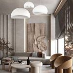 Подвесной светильник с куполообразным белым фактурным абажуром Sergey Makhno варинант исполнения - 7 | Loft Concept в Костроме