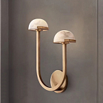 Бра с 2-мя мраморными плафонами на латунном корпусе Light Warm Light варинант исполнения - 3 | Loft Concept в Костроме