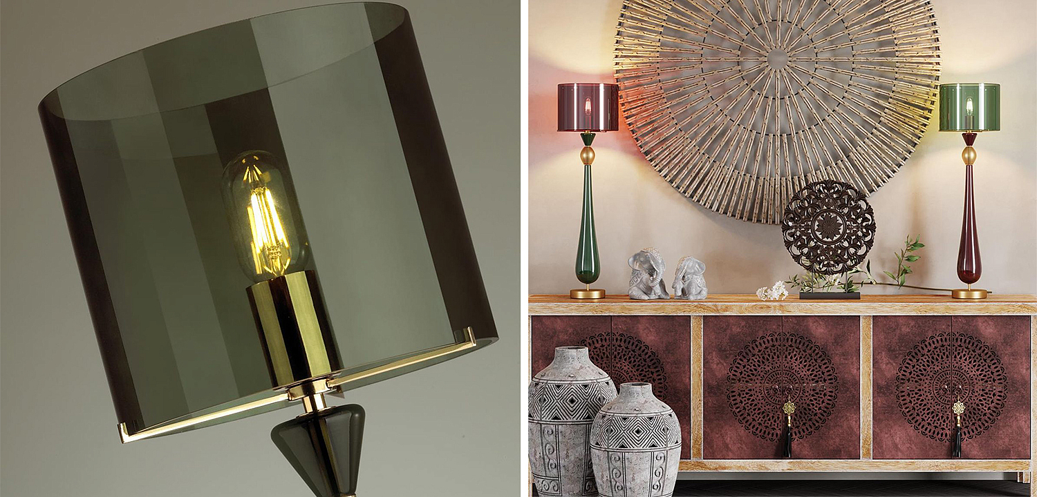 Настольная лампа Roser Green Burgundy Table Lamp Настольная лампа Roser Green Burgundy Table Lamp - Loft-Concept в Костроме