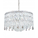 Люстра круглая с хрустальными подвесками на серебряном каркасе Roul Crystal Light варинант исполнения - 6 | Loft Concept в Костроме