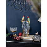 Ваза из прозрачного стекла с бронзовыми ножками и фигурками попугаев Eden Garden porcelain and bronze варинант исполнения - 2 | Loft Concept в Костроме