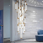 Люстра в современном стиле с 30-ю каскадными светодиодными лампами Golden LED Rain варинант исполнения - 2 | Loft Concept в Костроме