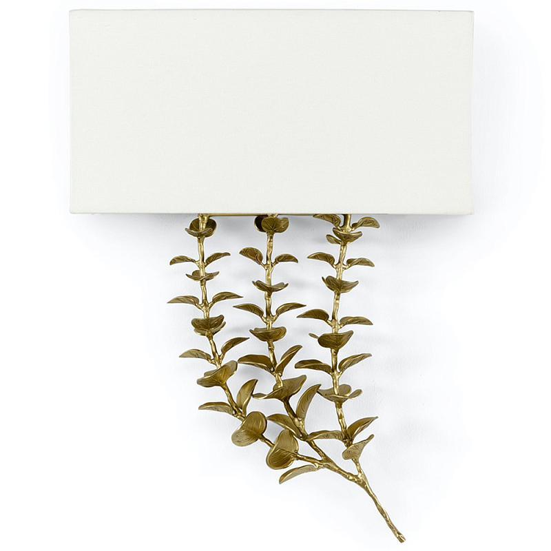 Бра Brass Eucalyptus Branches Lampshade Wall Lamp Латунь Белый Бра Brass Eucalyptus Branches Lampshade Wall Lamp Латунь Белый в Костроме | Loft Concept