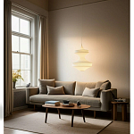 Подвесной вязаный белый светильник «Моника» варинант исполнения - 3 | Loft Concept в Костроме