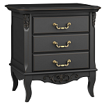 Тумба прикроватная черная из массива бука в стиле прованс Black Provence варинант исполнения - 2 | Loft Concept в Костроме