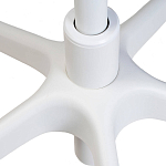 Стул с мягкой синей обивкой из велюра и подъемно-поворотным механизмом на белых колесиках Harper Blue and White варинант исполнения - 6 | Loft Concept в Костроме