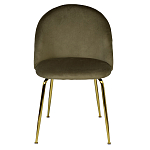 Стул велюровый хаки на золотистых металлических ножках Vendramin Chair варинант исполнения - 1 | Loft Concept в Костроме