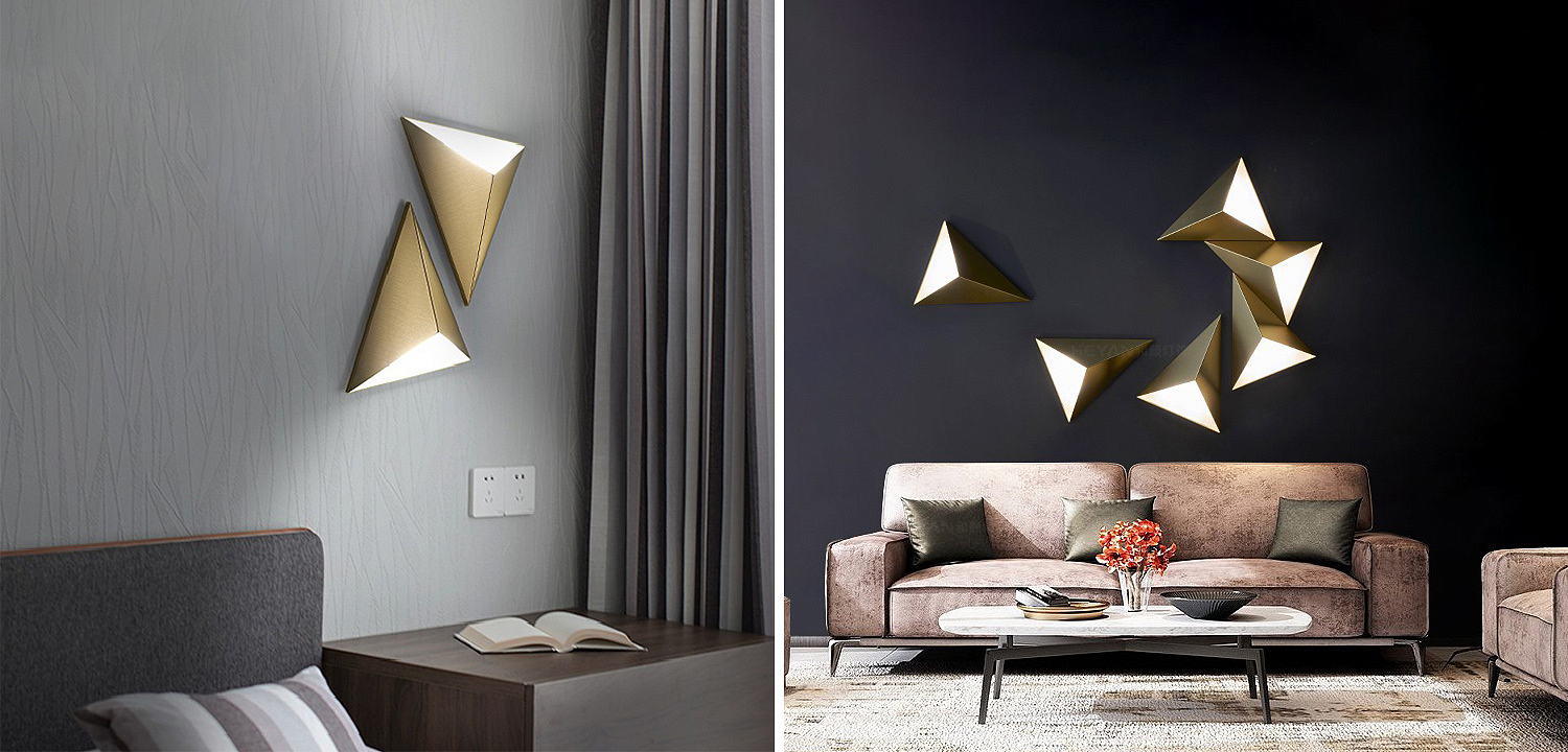 Настенный светильник в форме треугольника Convex Triangle Wall Lamp Настенный светильник в форме треугольника Convex Triangle Wall Lamp - Loft-Concept в Костроме