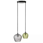 Подвесной светильник каскадный с 2-мя рельефными плафонами Cascade with Relief Lampshades варинант исполнения - 1 | Loft Concept в Костроме