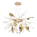 Люстра подвесная с белыми матовыми и золотыми глянцевыми листьями Wintery flovers варинант исполнения - 1 | Loft Concept в Костроме