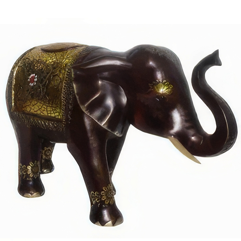 Статуэтка в виде слона Golden Elephant Коричневый Золотой Статуэтка в виде слона Golden Elephant Коричневый Золотой в Костроме | Loft Concept