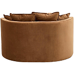 Кушетка круглая с обивкой из велюра коричневая Milky Brown Chair варинант исполнения - 4 | Loft Concept в Костроме