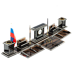 Настольный письменный набор с часами из природного камня обсидиана Team leader варинант исполнения - 2 | Loft Concept в Костроме