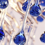 Люстра с синими стеклянными подвесками в форме капель FAIRYTREE Light варинант исполнения - 4 | Loft Concept в Костроме