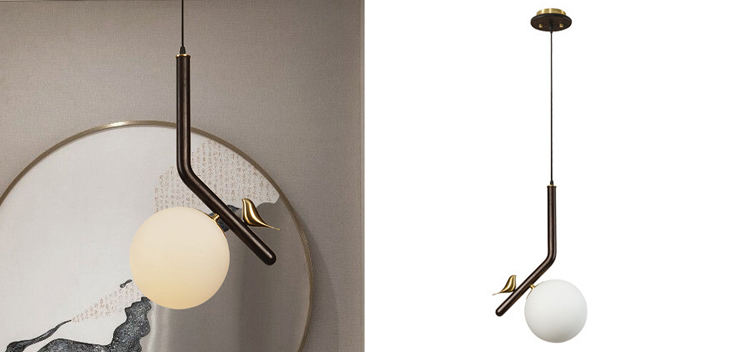 Подвесной светильник с птичкой Bird Wood Hanging Lamp Подвесной светильник с птичкой Bird Wood Hanging Lamp - Loft-Concept в Костроме