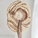 Овальный Современный Гобелен Абстракция в бежевых тонах Shallow варинант исполнения - 1 | Loft Concept в Костроме