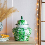 Ваза с зелёными листьями и крышкой Vase Green Leaves варинант исполнения - 3 | Loft Concept в Костроме