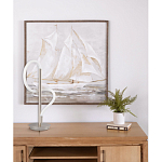 Настольная лампа белым изогнутым плафоном на круглой подставке Luke Lampco Tracer Lamp варинант исполнения - 12 | Loft Concept в Костроме