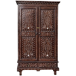 Шкаф из массива тика инкрустированный костью Wooden Bone Inlay Wardrobe варинант исполнения - 1 | Loft Concept в Костроме