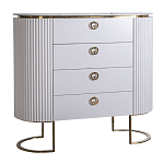 Комод белый овальный с мраморной столешницей Thoroughbass варинант исполнения - 1 | Loft Concept в Костроме