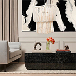 Двухъярусная люстра с подвесками из круглых деревянных бусин белая White Beads Two-tier Chandelier варинант исполнения - 2 | Loft Concept в Костроме