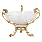 Чаша из прозрачного рельефного стекла на бронзовой подставке Eden Garden варинант исполнения - 1 | Loft Concept в Костроме